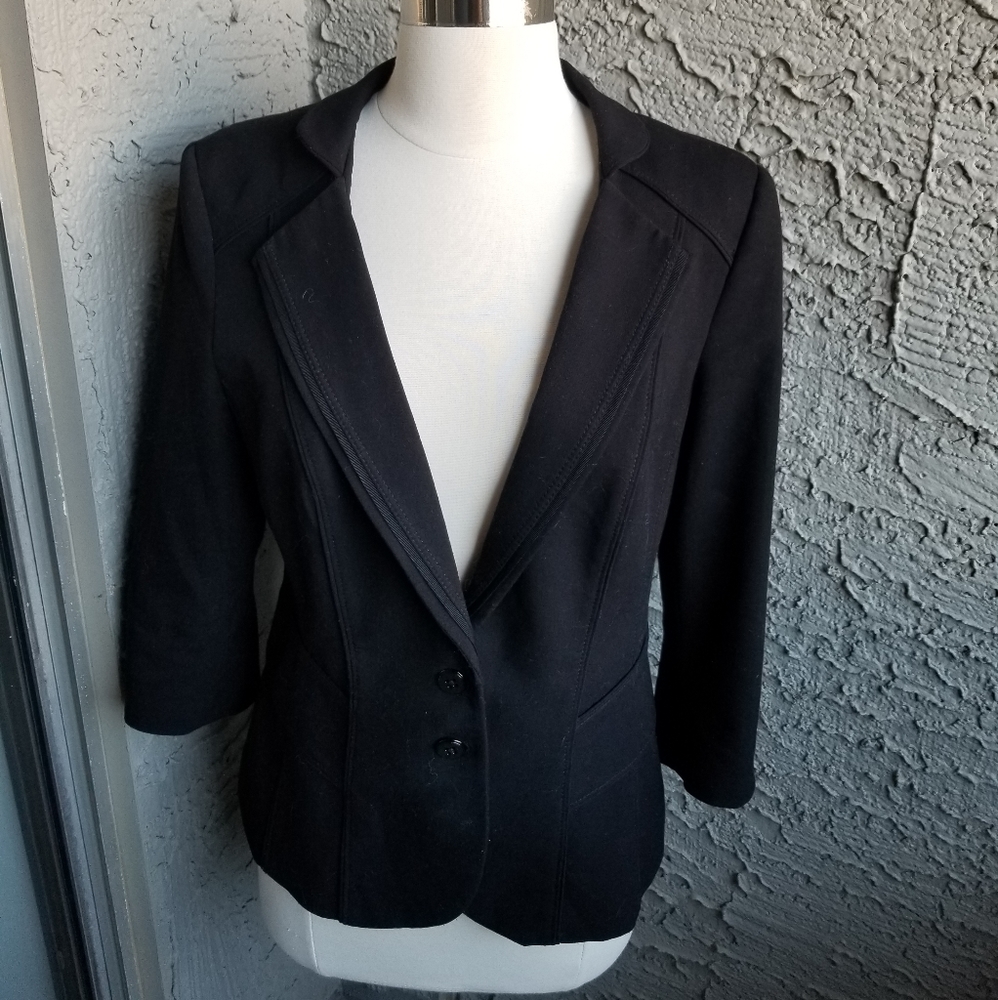 White House Black Market Black Blazer 3/4 Sleeve
